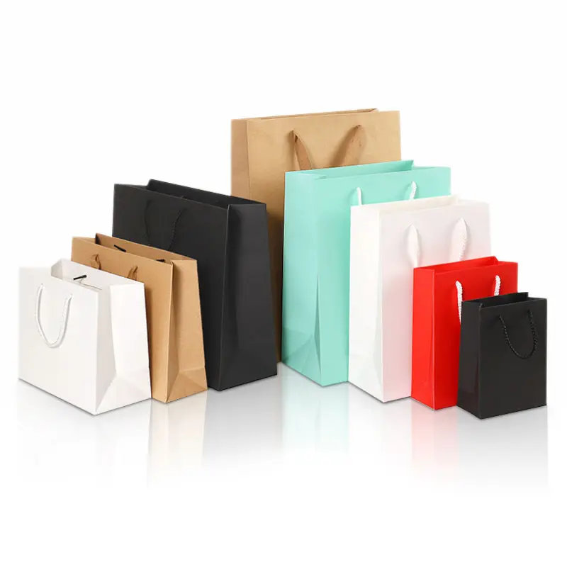 Customizable Printing Logo Kraft Paper Gift Craft Shopping Paper Bag with Handle2